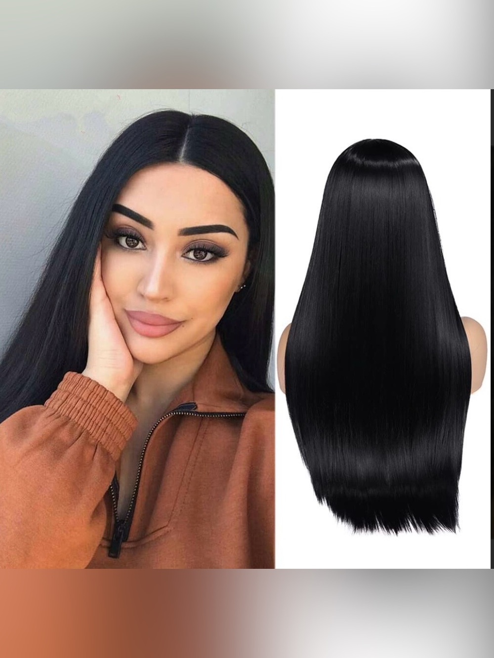 Black Long Glueless Heat Resistant Synthetic Wig for Daily Party or Costume NEW